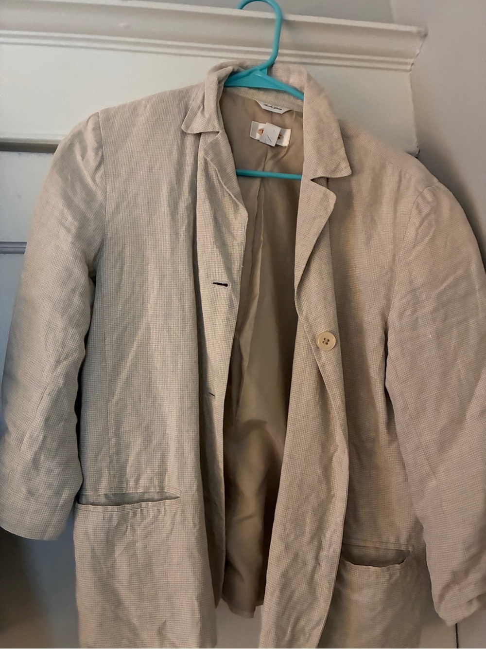 Talbots Irish Linen micro check Blazer
